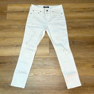 Express white skinny jeans (manufacturer distressed)